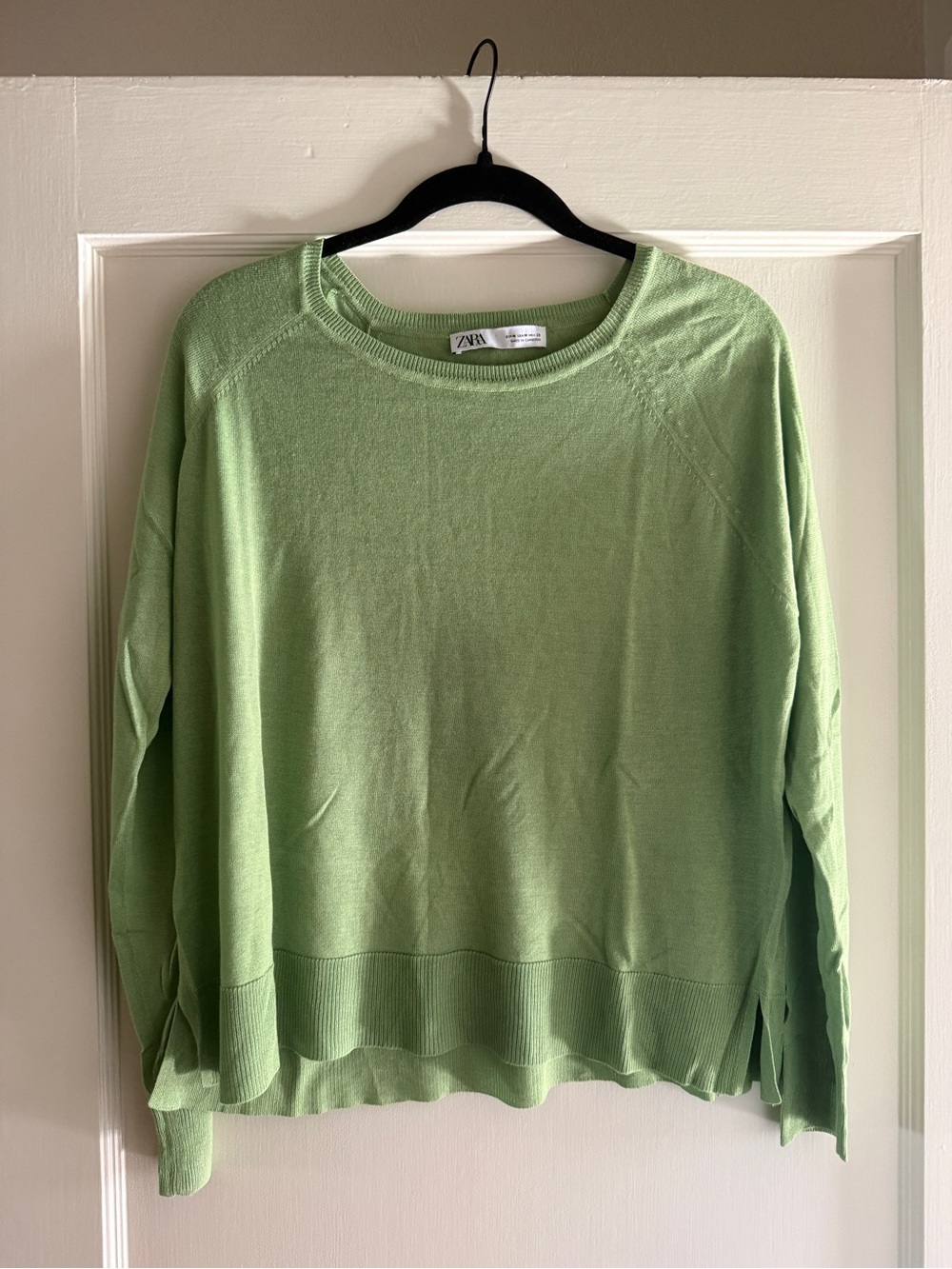 Zara Light Green Crewneck Sweater